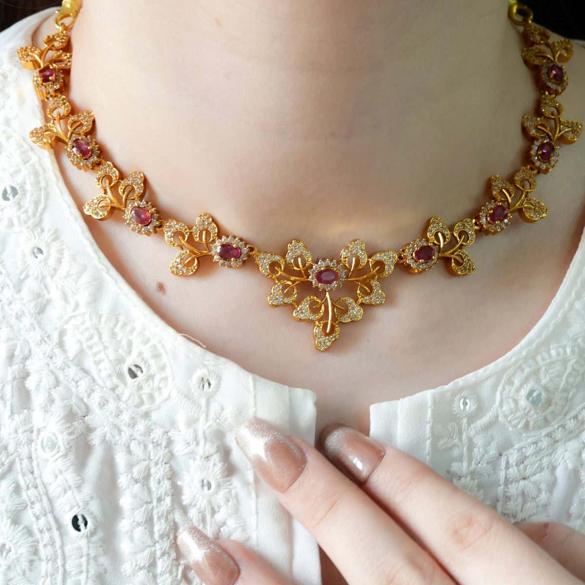Petal Necklace Set(Pink)