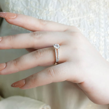 White Stone Signature Ring