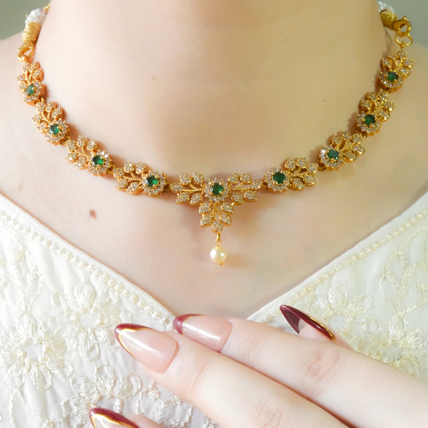 Petal Necklace Set(Micro Gold-Plated)