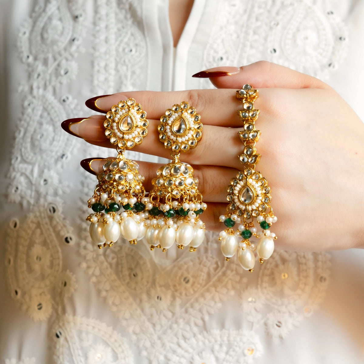 Royal Pearl Kundan Necklace Set