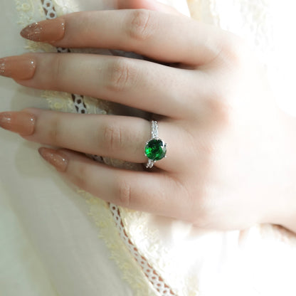 Emerald Silver Signature Ring