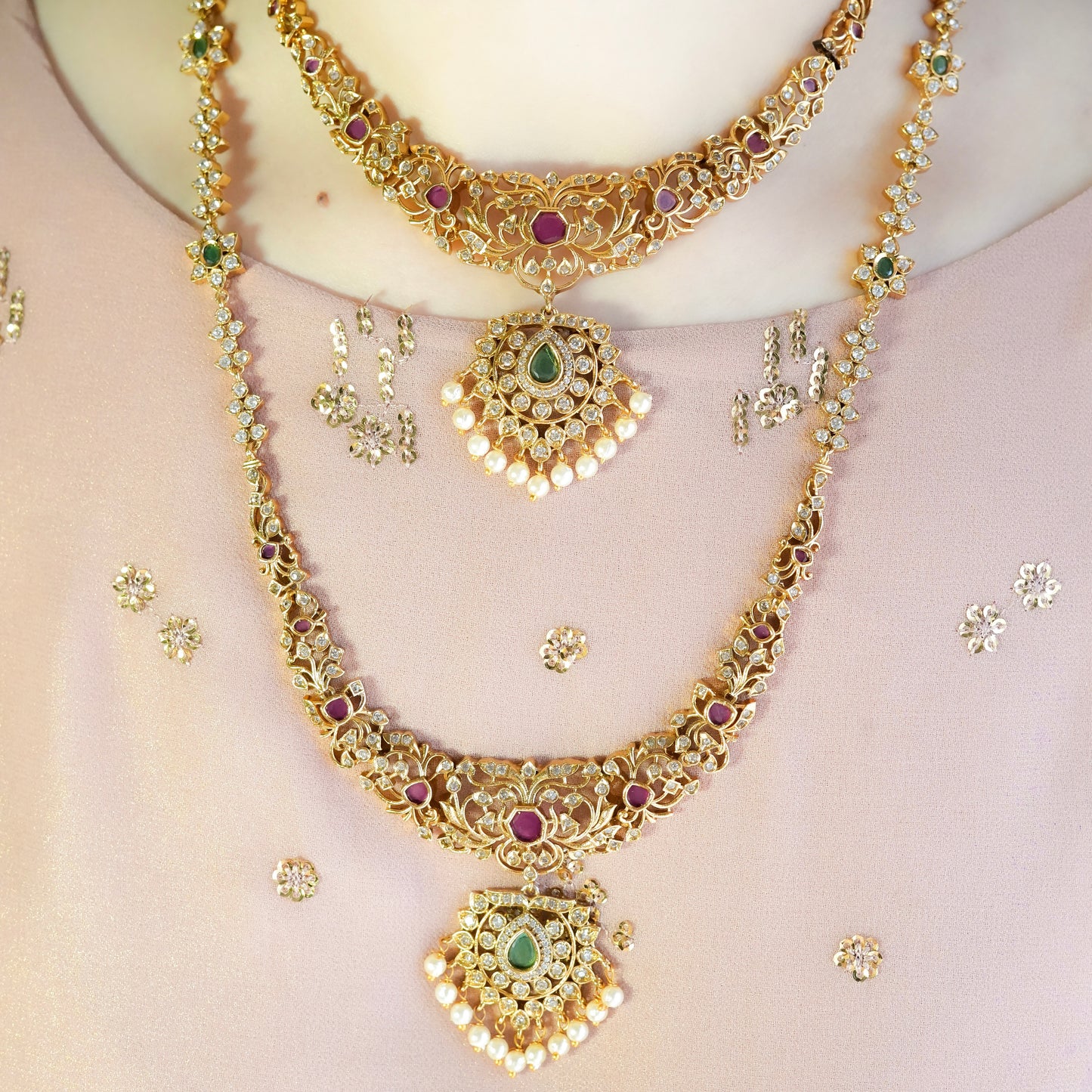Golden Aura Double Layer Set (Micro-Gold Plated)