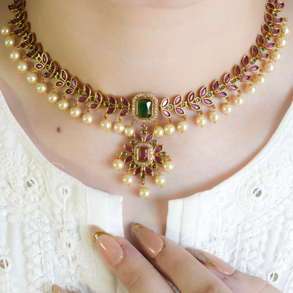 Pink Petal Necklace Set