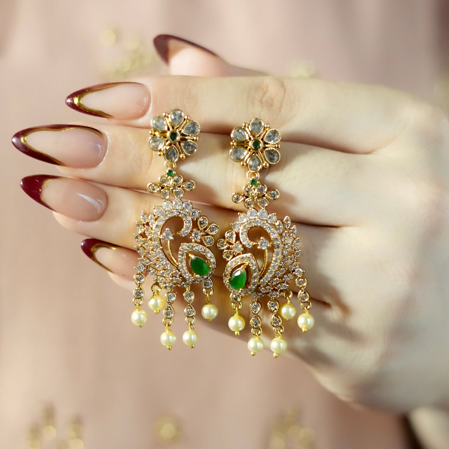 Emerald stone earrings