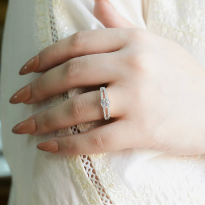 White Stone Signature Ring