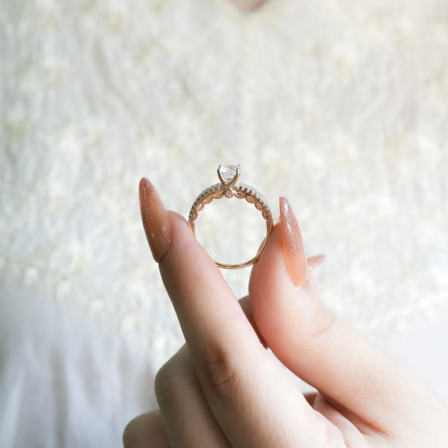 White Stone Signature Ring