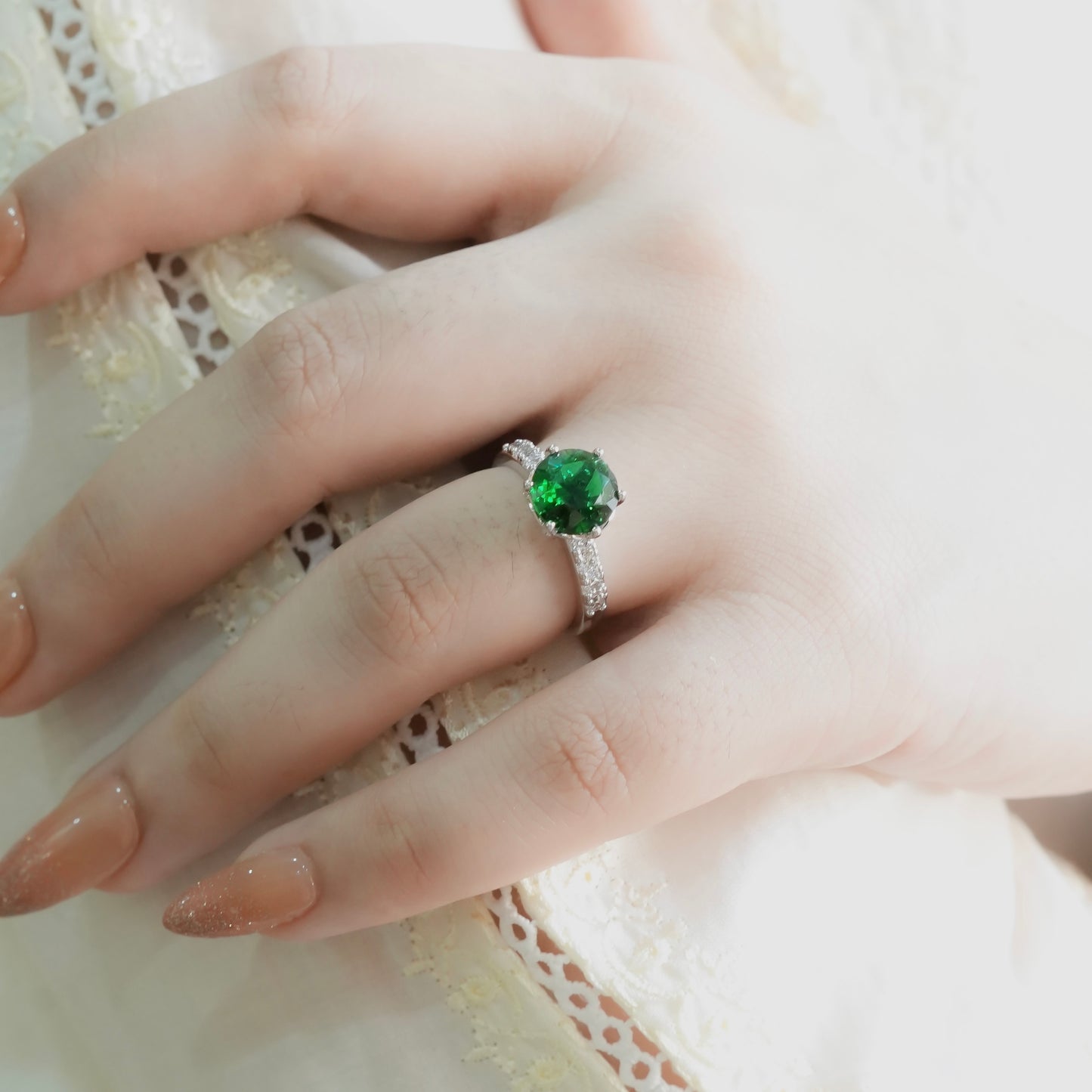 Emerald Silver Signature Ring
