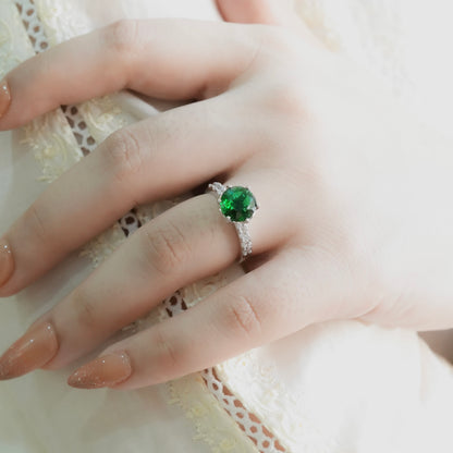 Emerald Silver Signature Ring