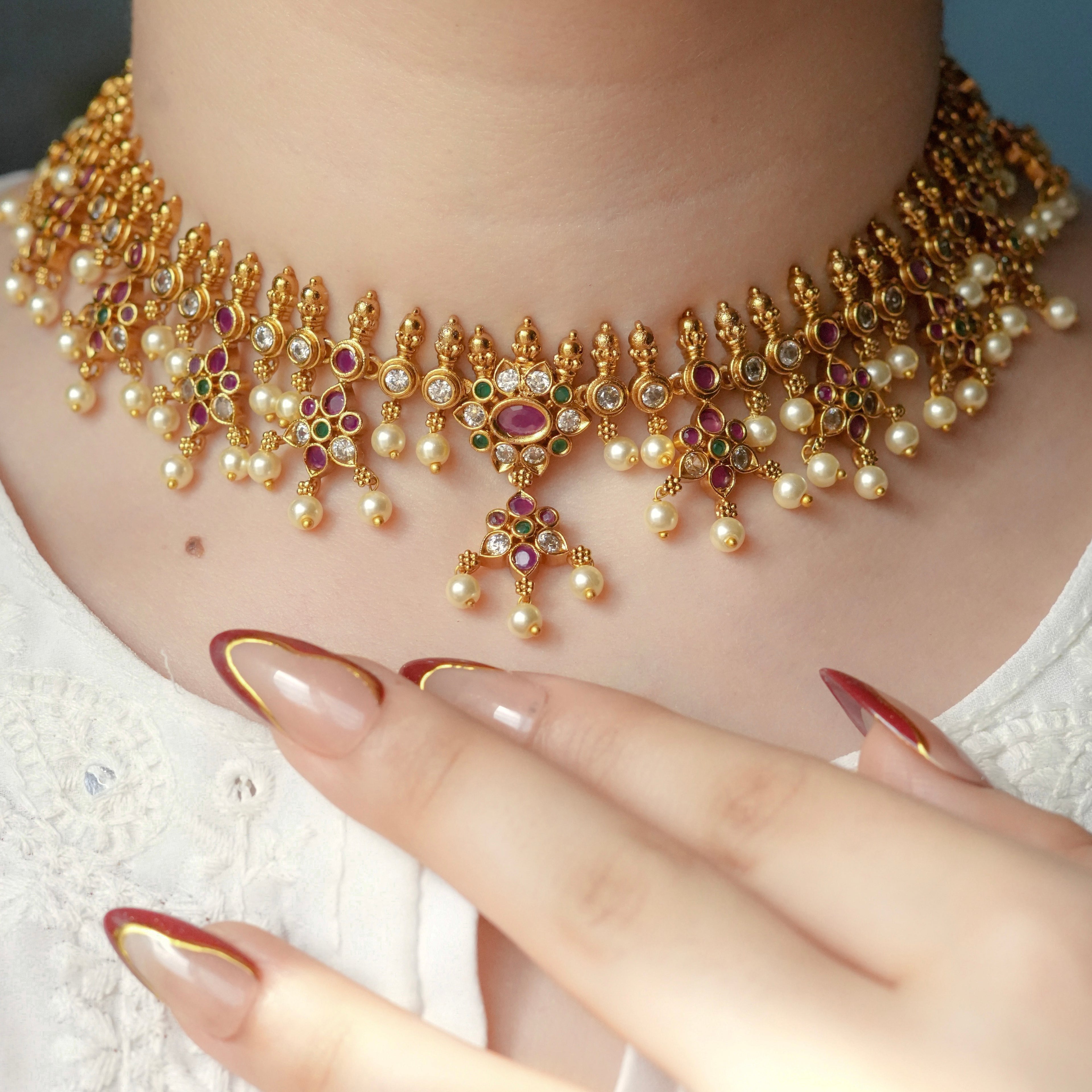 Petal Charm Necklace Set