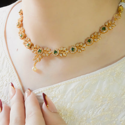 Petal Necklace Set(Micro Gold-Plated)