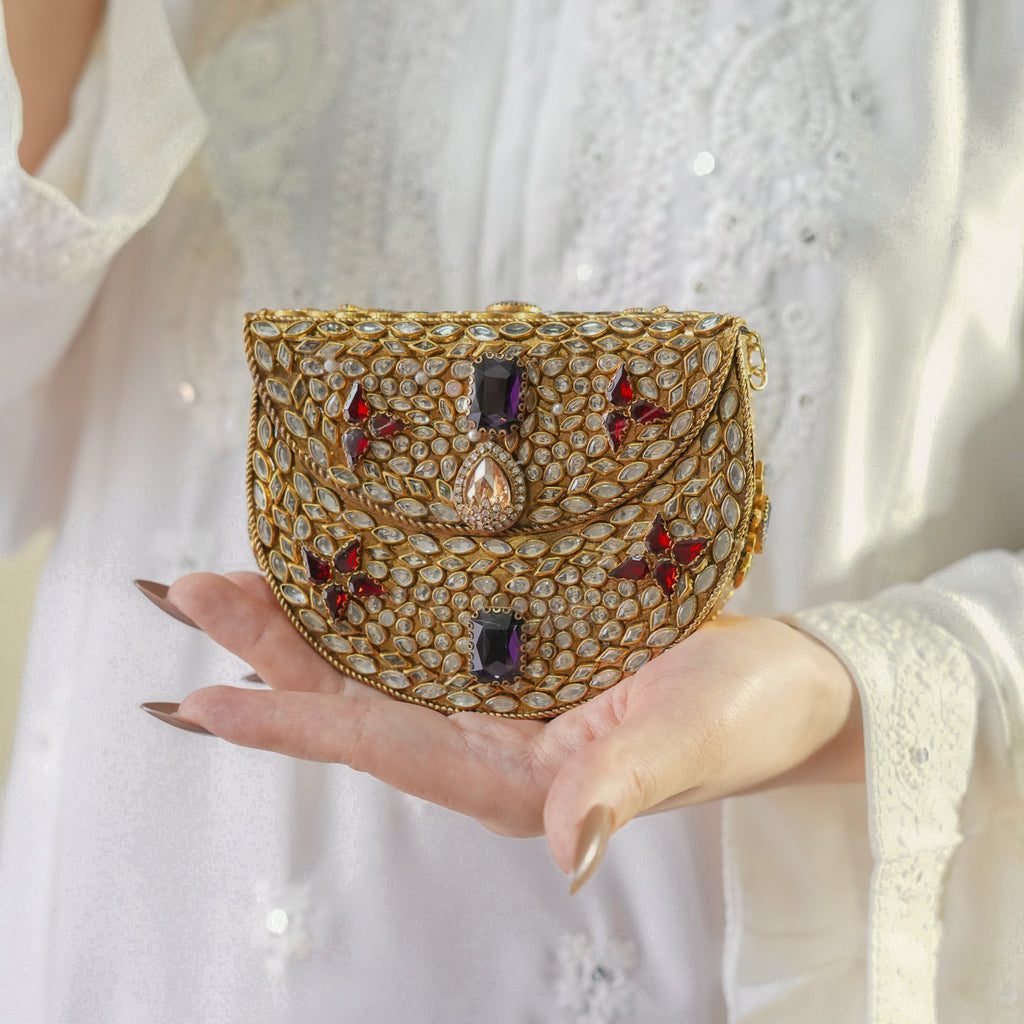 Regal Kundan Clutch (Medium Size)