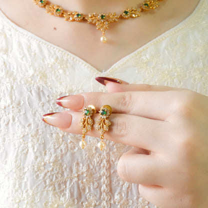 Petal Necklace Set(Micro Gold-Plated)