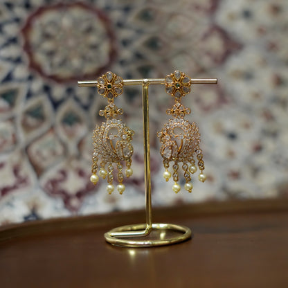 White stone earrings
