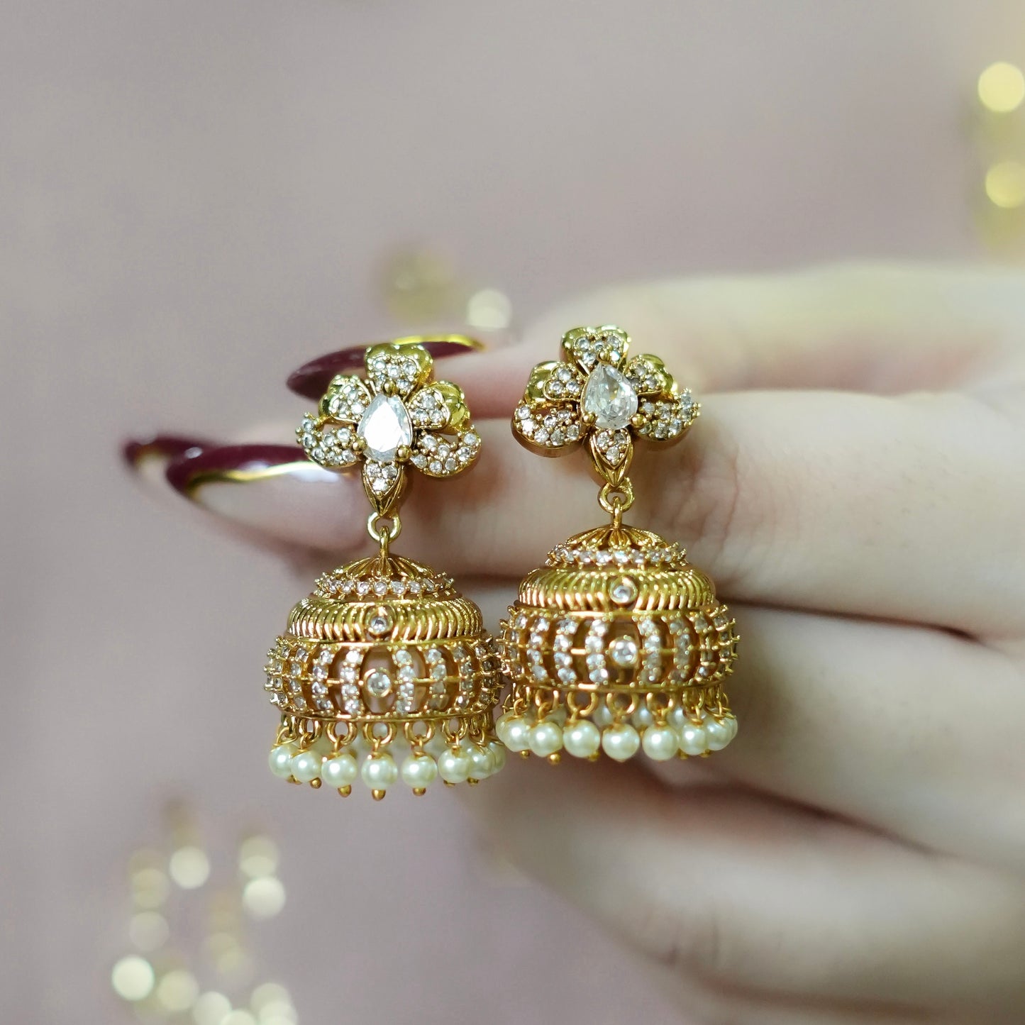 White/Pink Jhumki