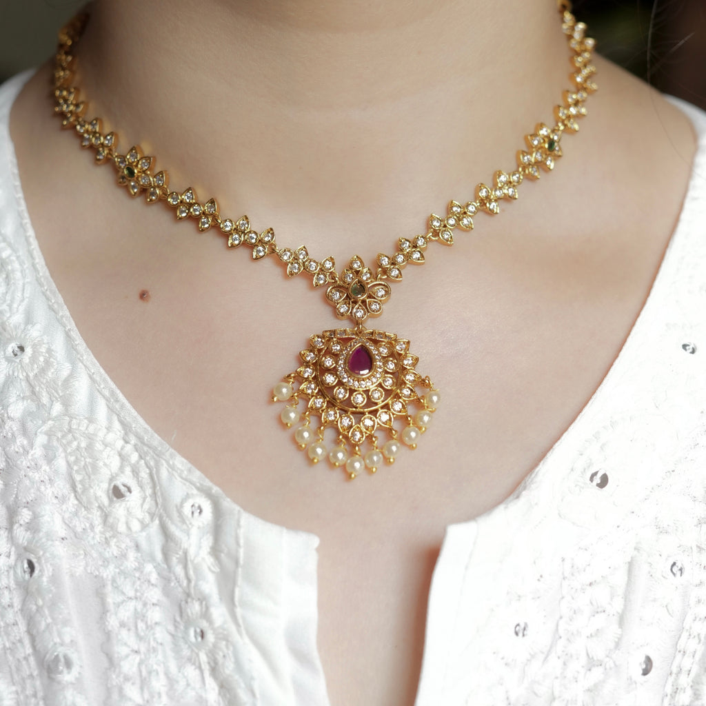 White Charm Necklace Set