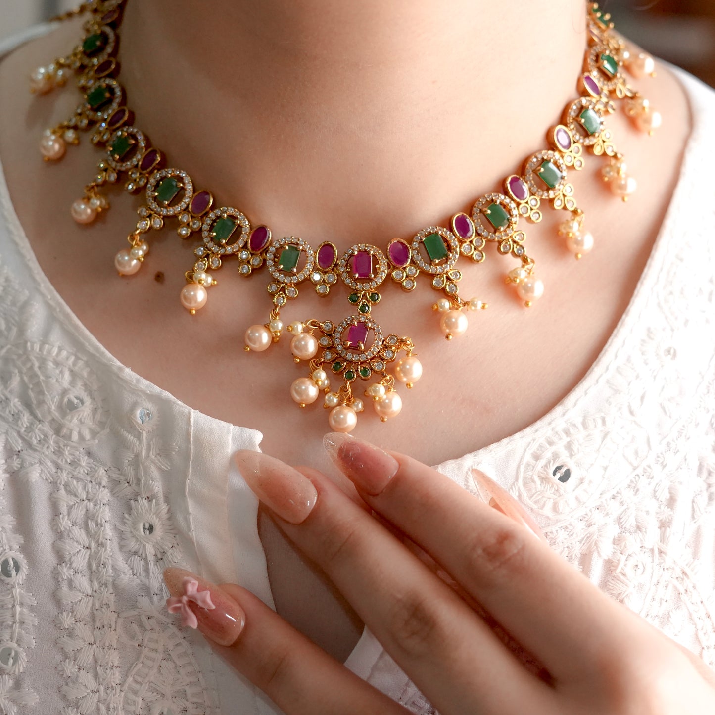 Imperial Charm Necklace Set (Micro-Gold Plated)