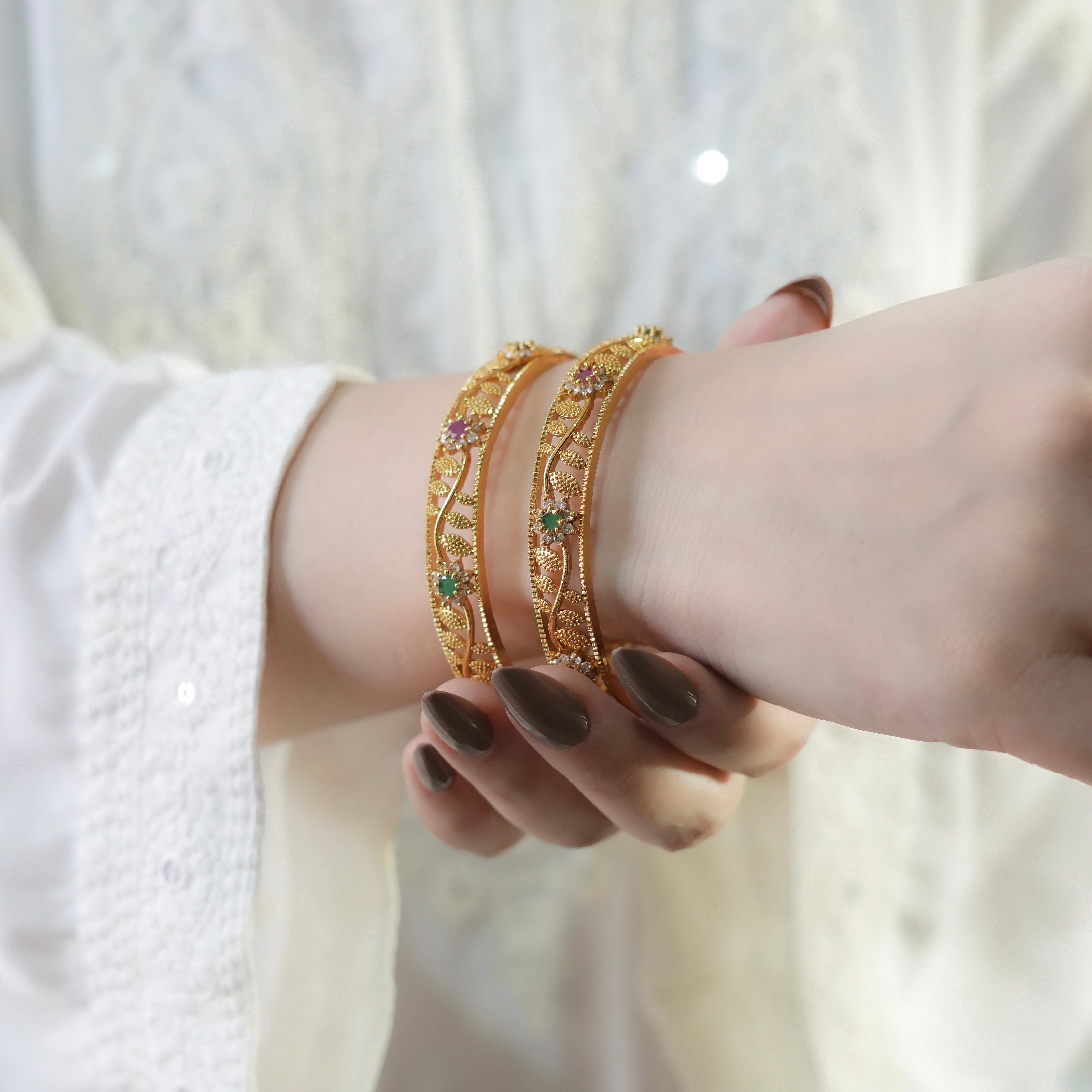 Zari Kundan Bangles