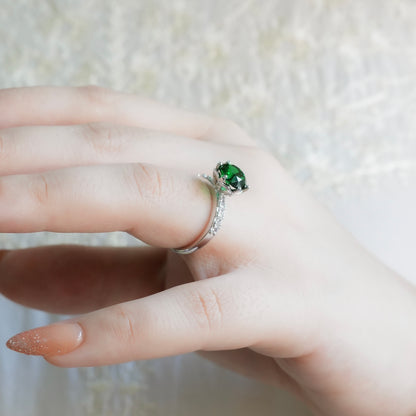 Emerald Silver Signature Ring