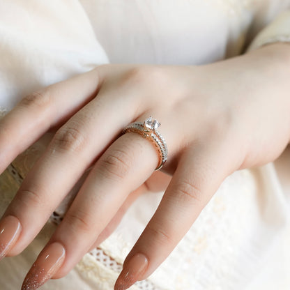 White Stone Signature Ring