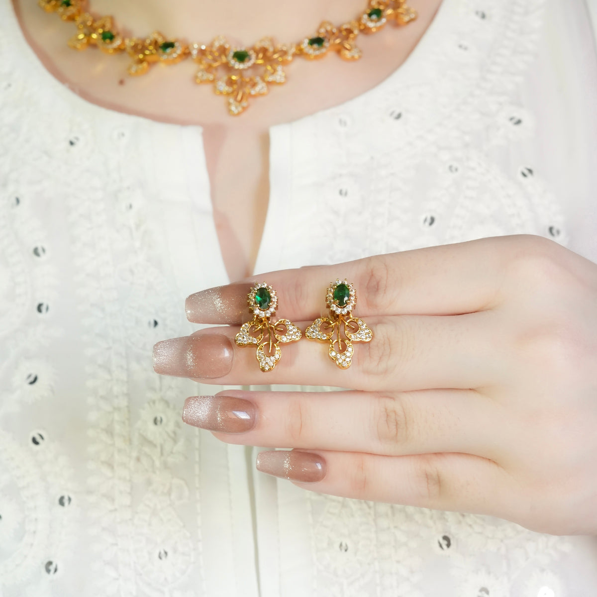 Petal Necklace Set(Green)