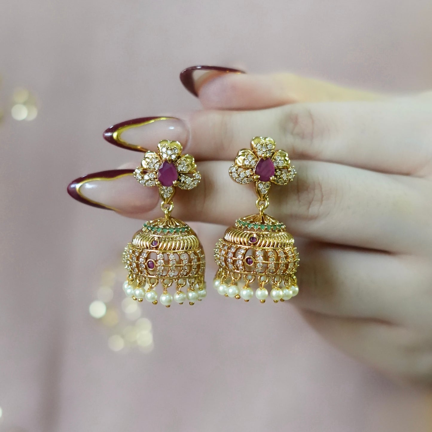 White/Pink Jhumki