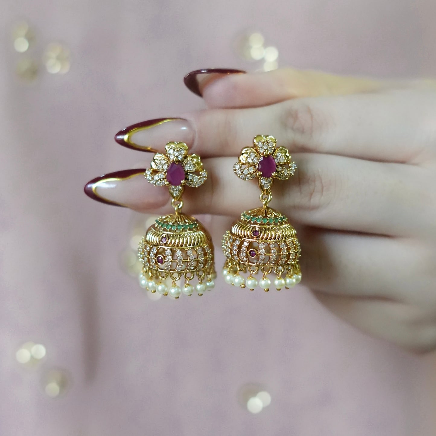 White/Pink Jhumki