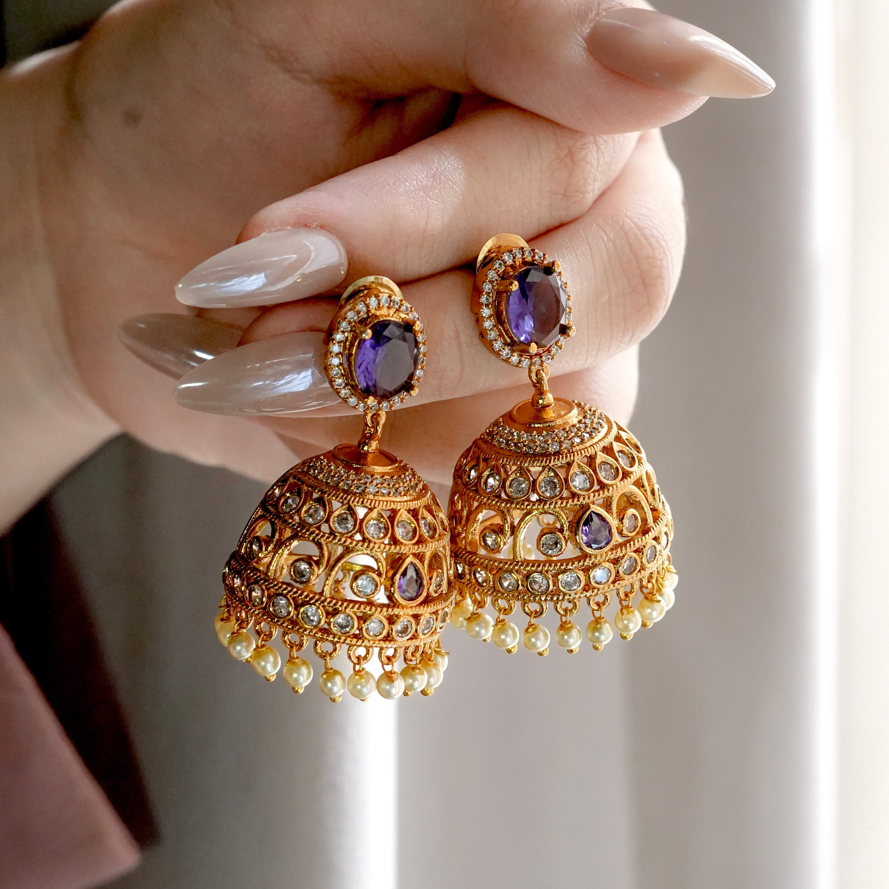 Violet Ember Jhumki