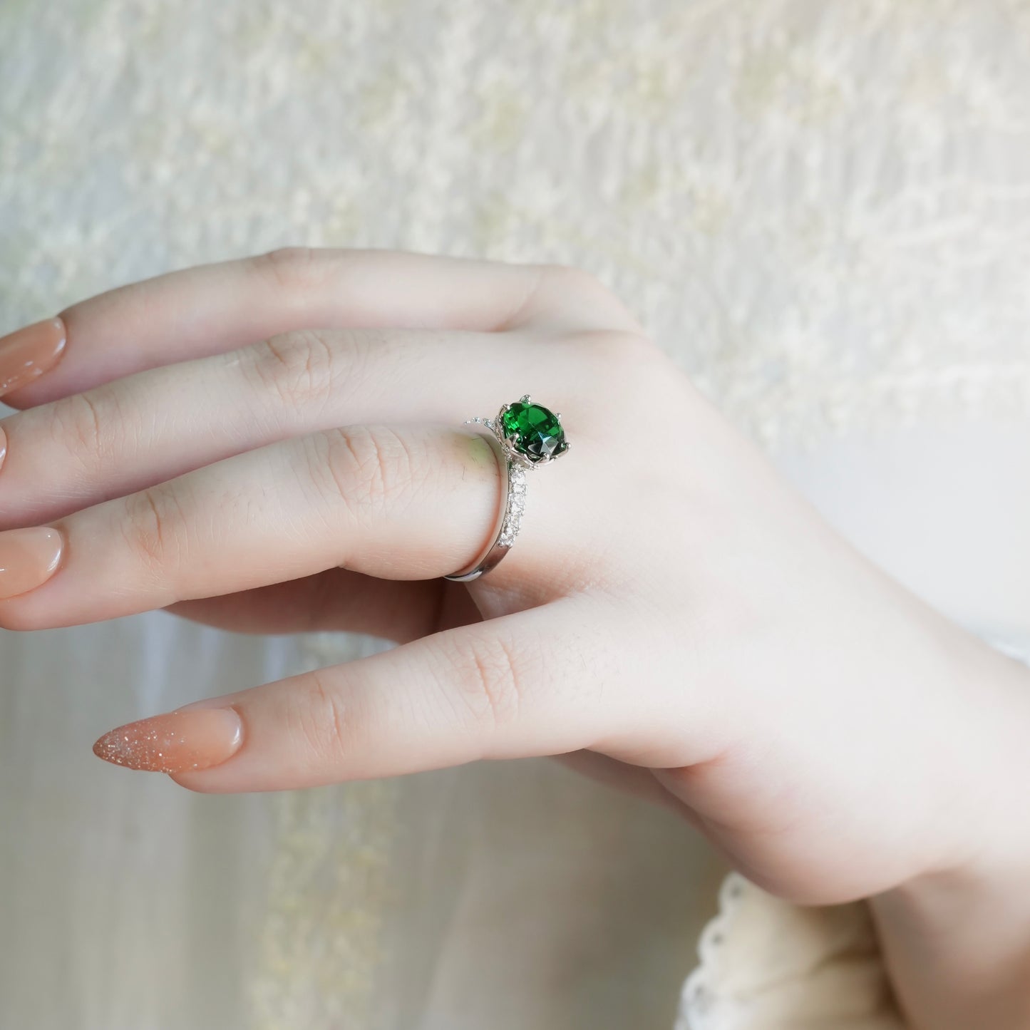 Emerald Silver Signature Ring