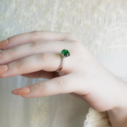 Emerald Silver Signature Ring