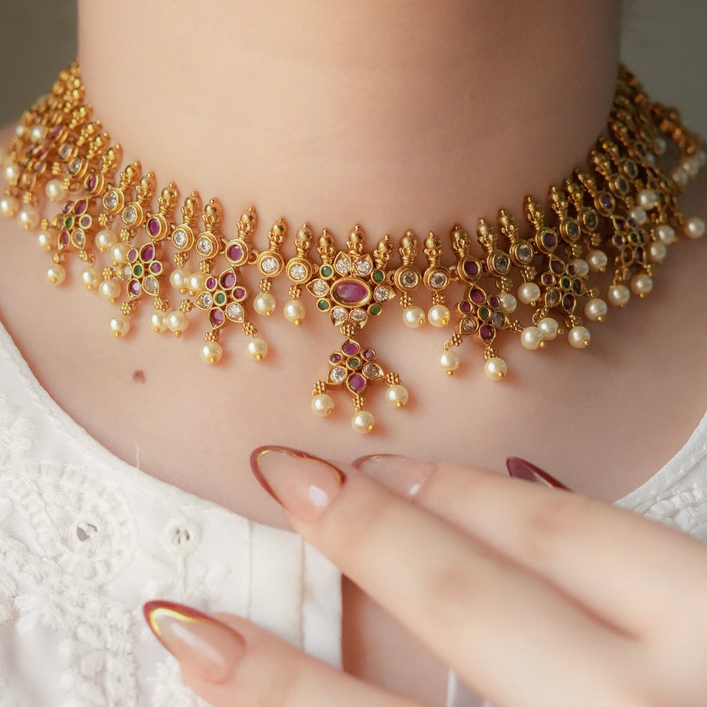 Petal Charm Necklace Set