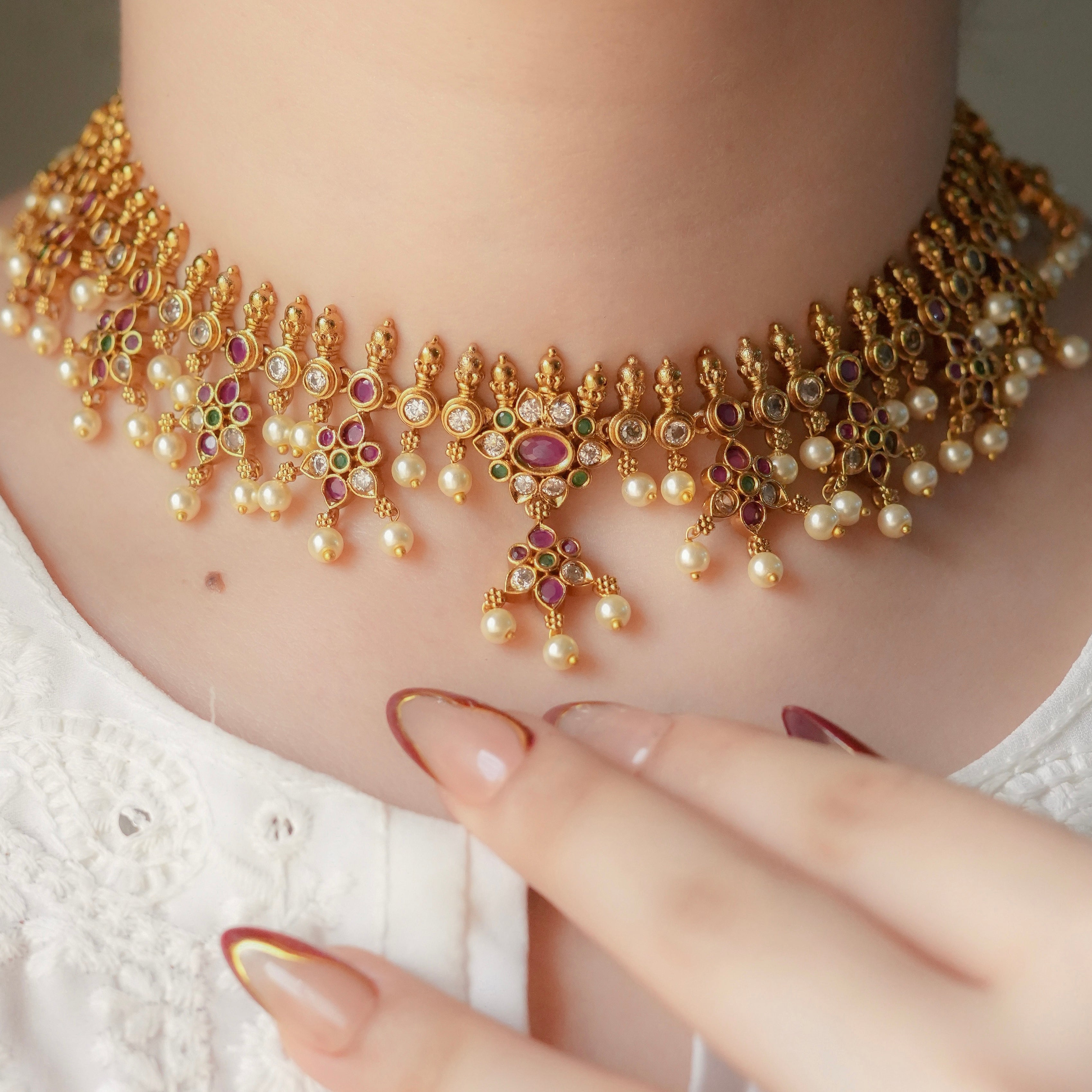 Petal Charm Necklace Set