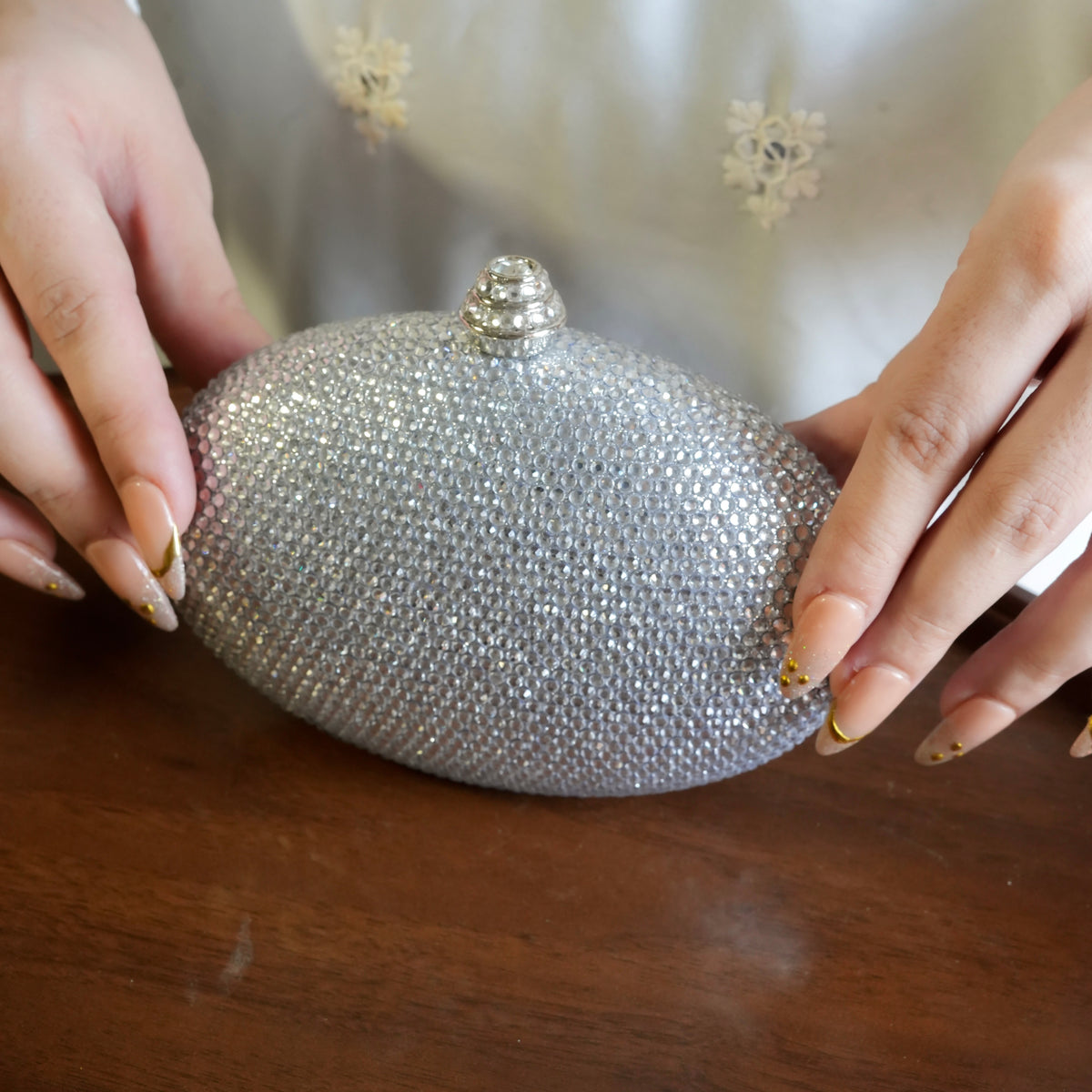 Rhinestone Clutch (Silver)