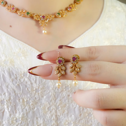 Petals Necklace set(Micro Gold-Plated)