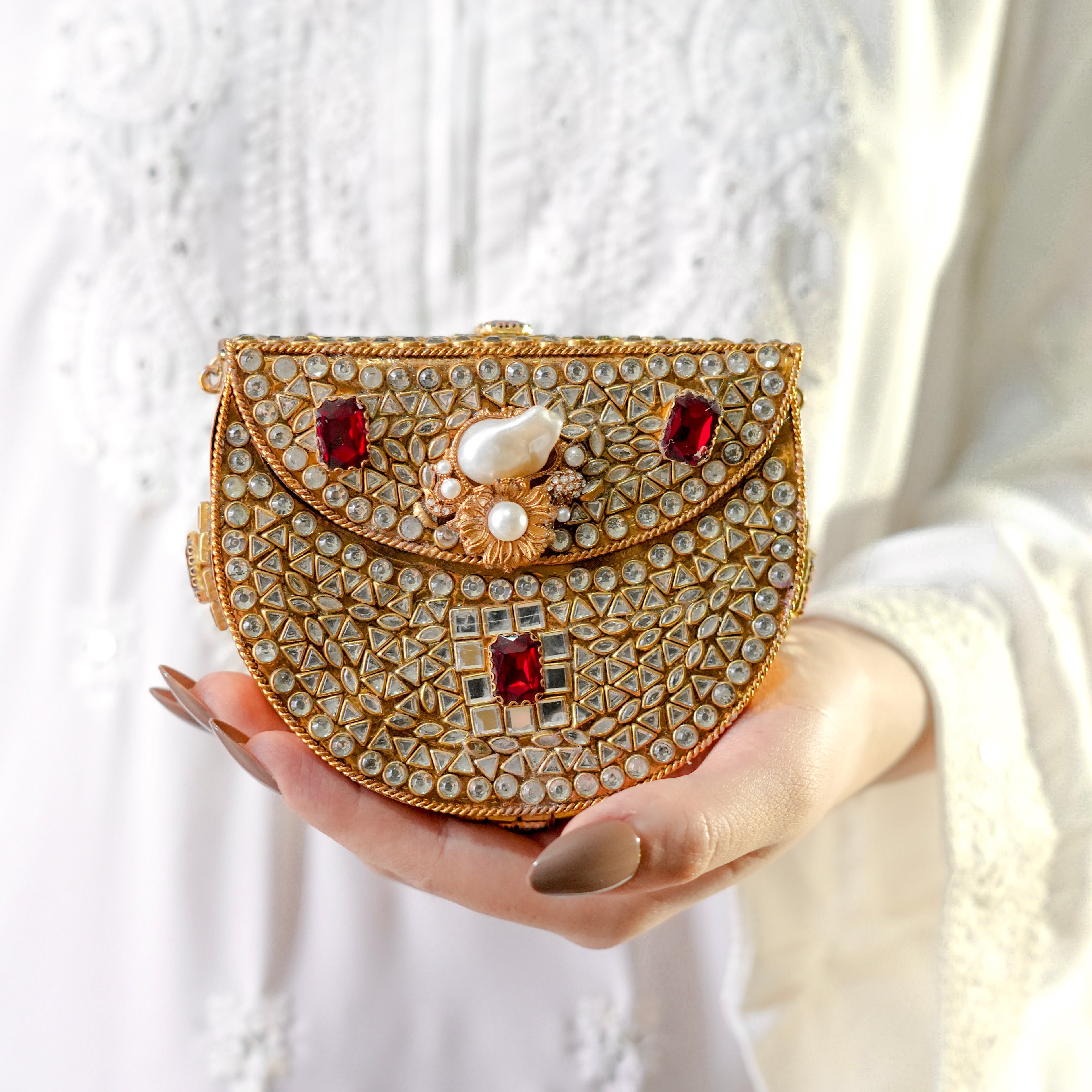 Royal Kundan Clutch (Medium Size)