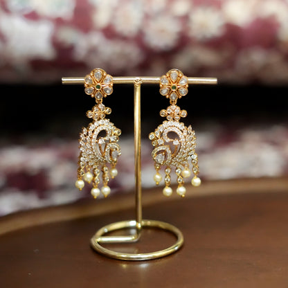 White stone earrings