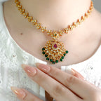 Emerald Charm Necklace Set