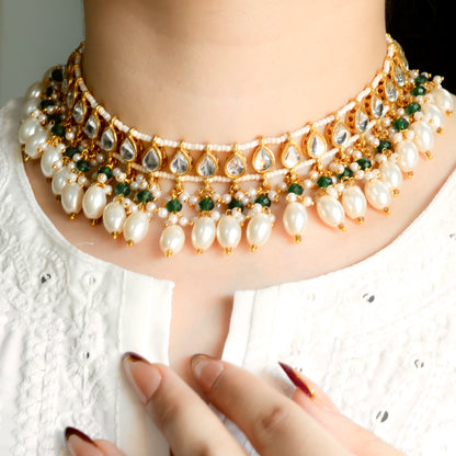 Royal Pearl Kundan Necklace Set