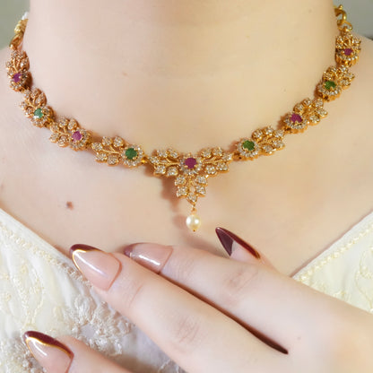 Petals Necklace set(Micro Gold-Plated)