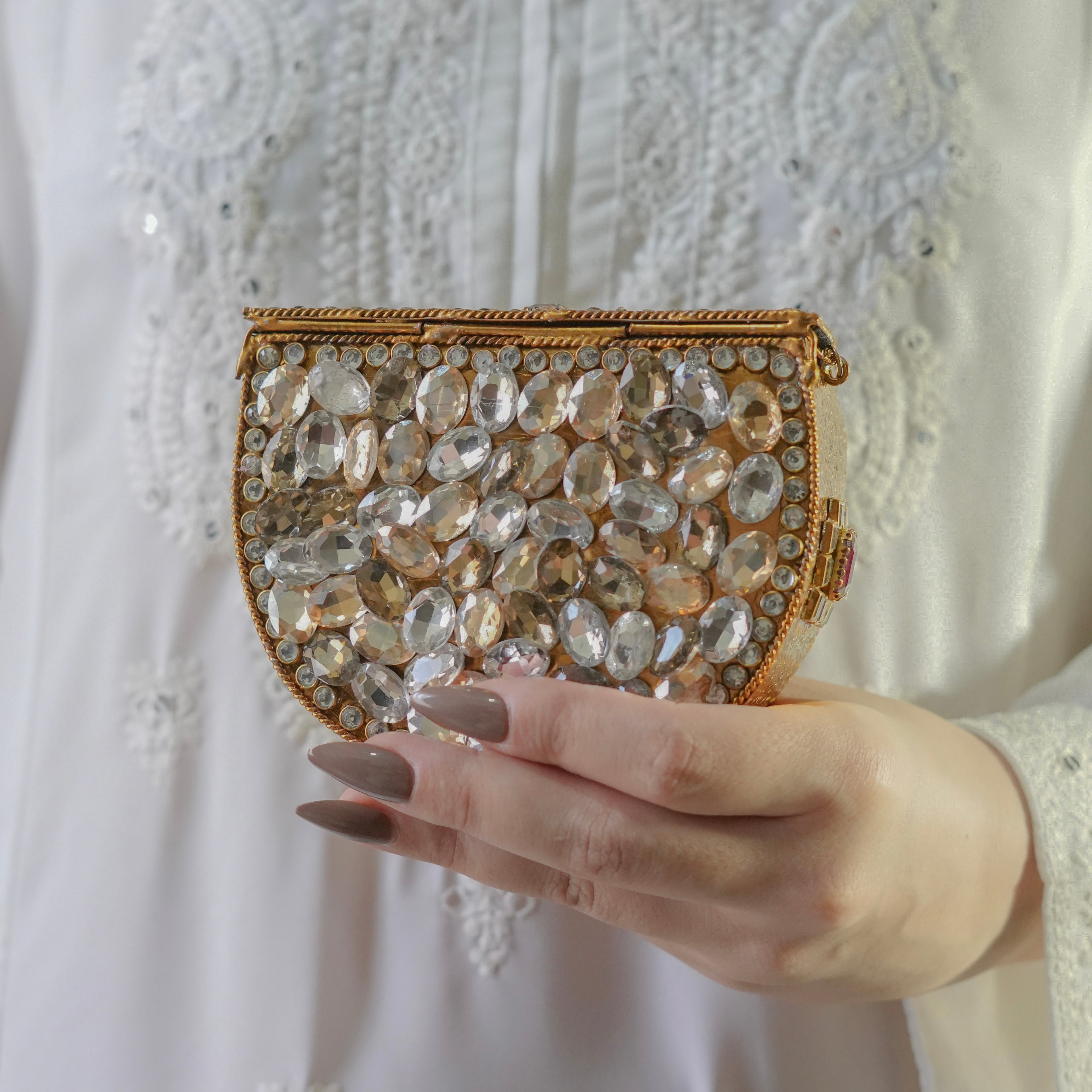Royal Kundan Clutch (Medium Size)