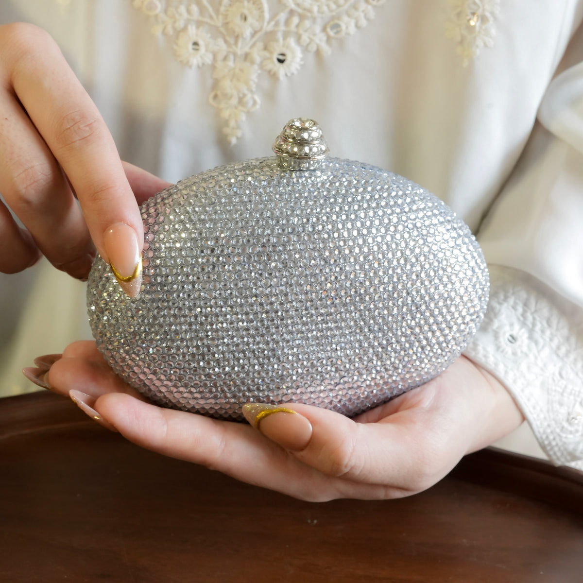 Rhinestone Clutch (Silver)