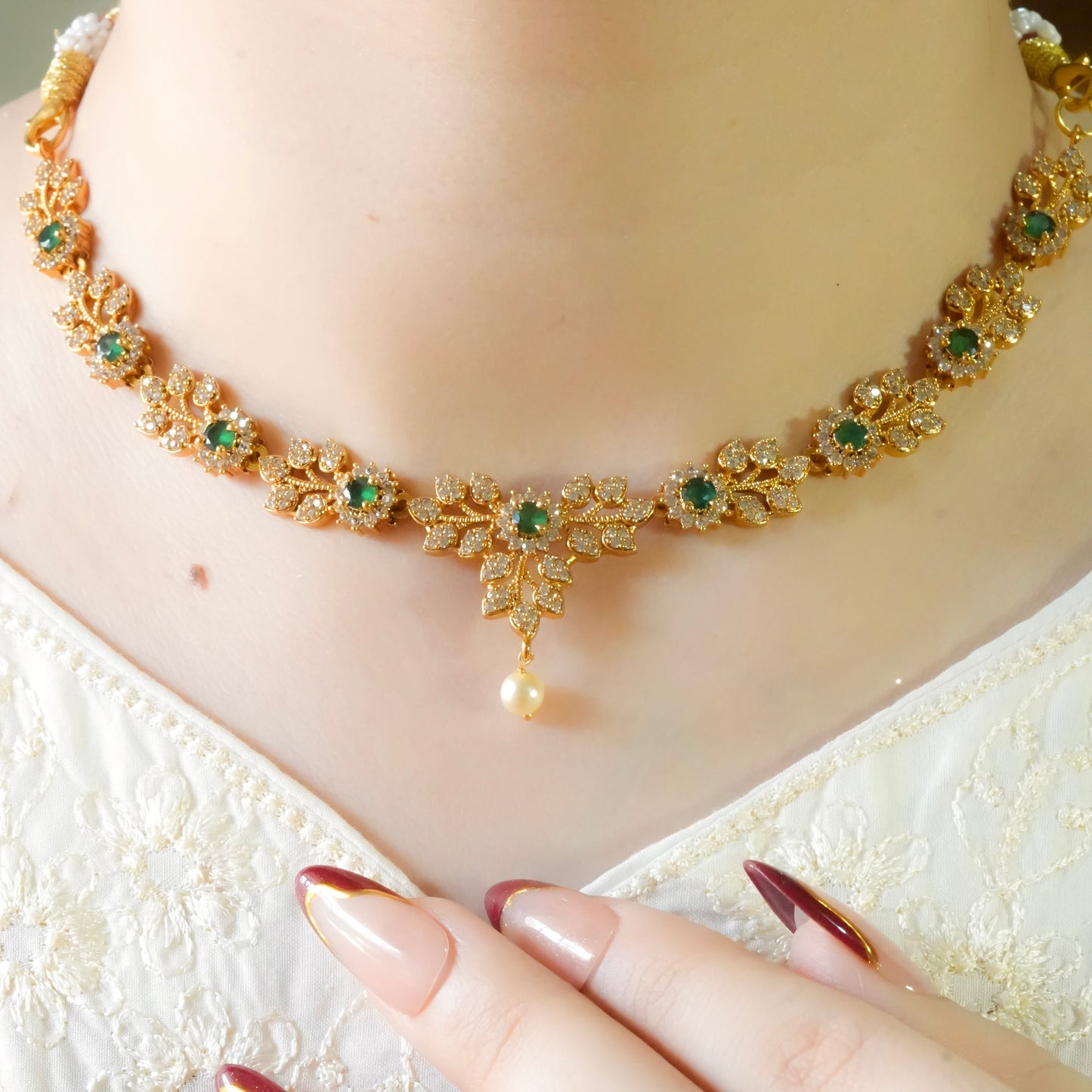 Petal Necklace Set(Micro Gold-Plated)