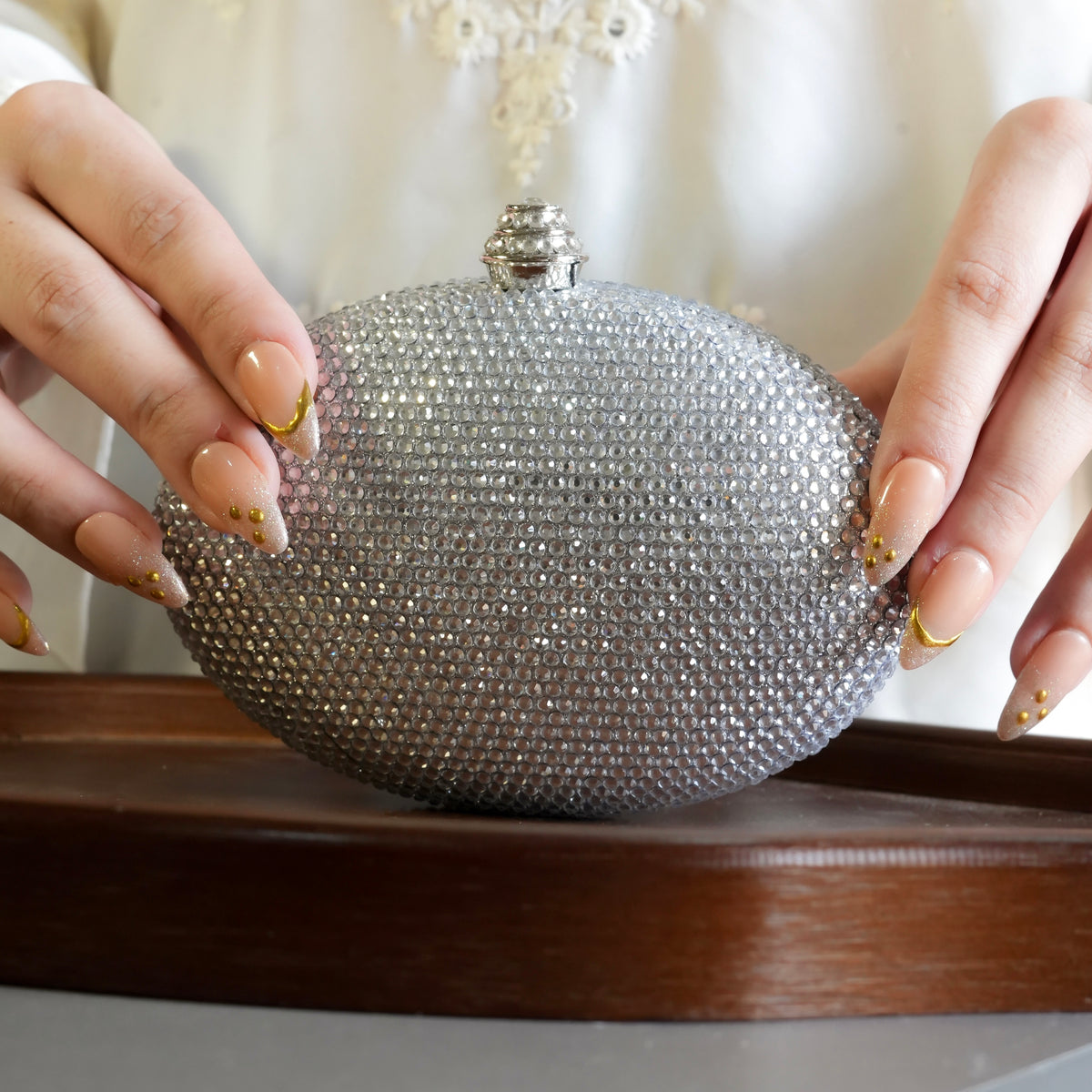 Rhinestone Clutch (Silver)