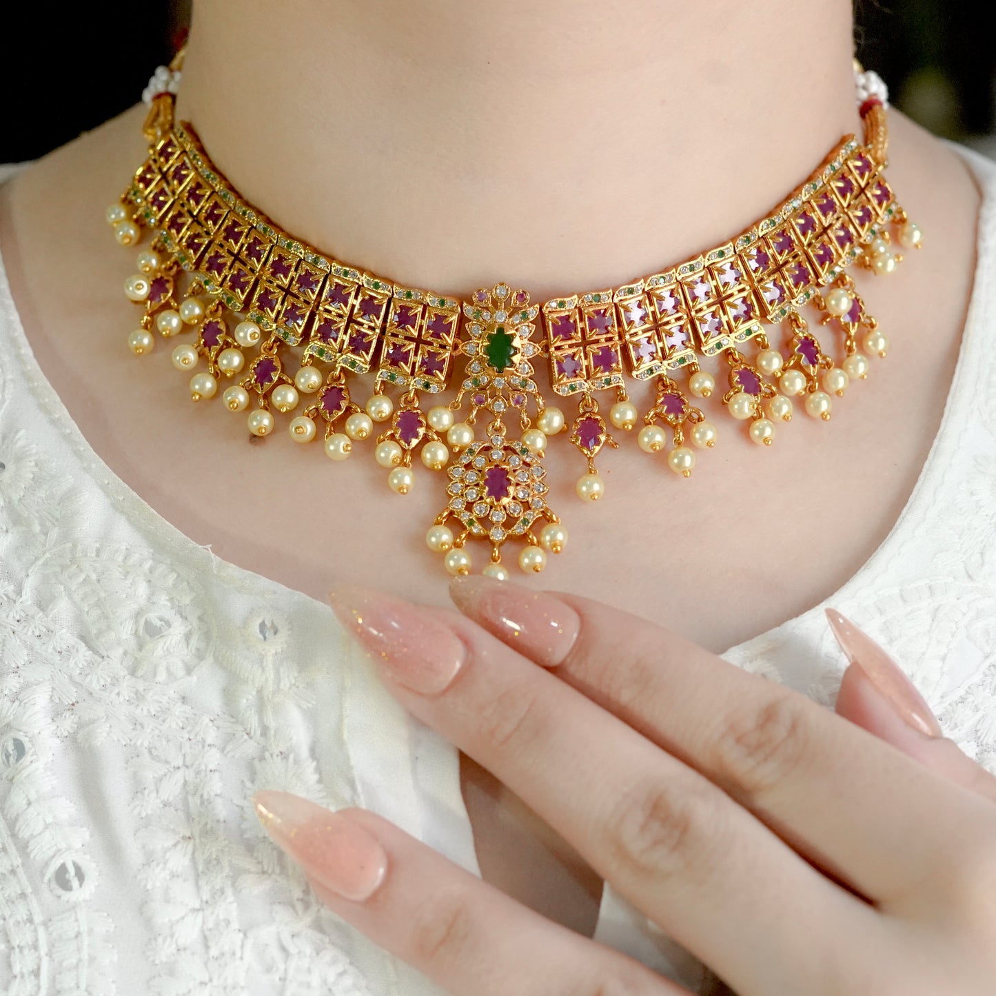 Regal Charm Necklace Set (Micro-Gold Plated)