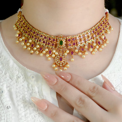 Regal Charm Necklace Set (Micro-Gold Plated)