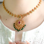 Emerald Charm Necklace Set