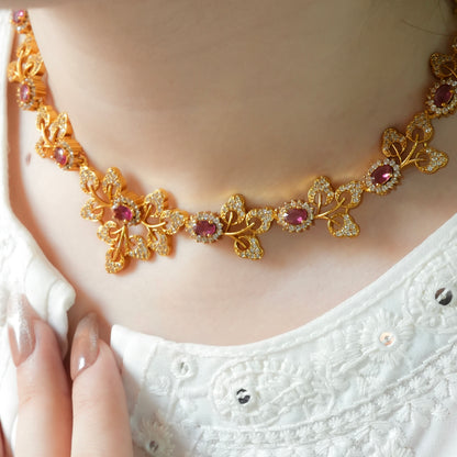 Petal Necklace Set(Pink)